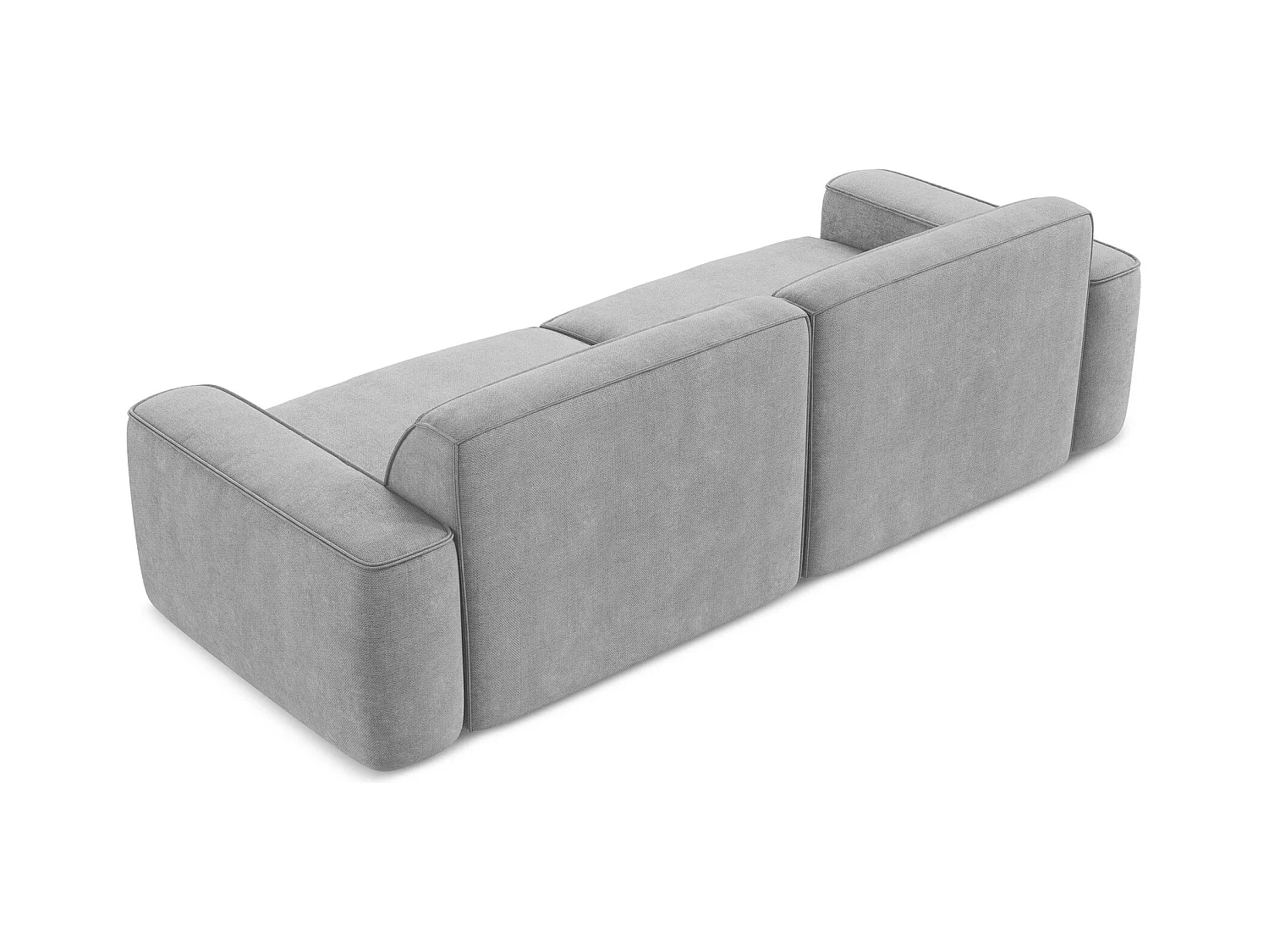 Canapé modulable 4 places en tissu chenille - gris clair - OMAO