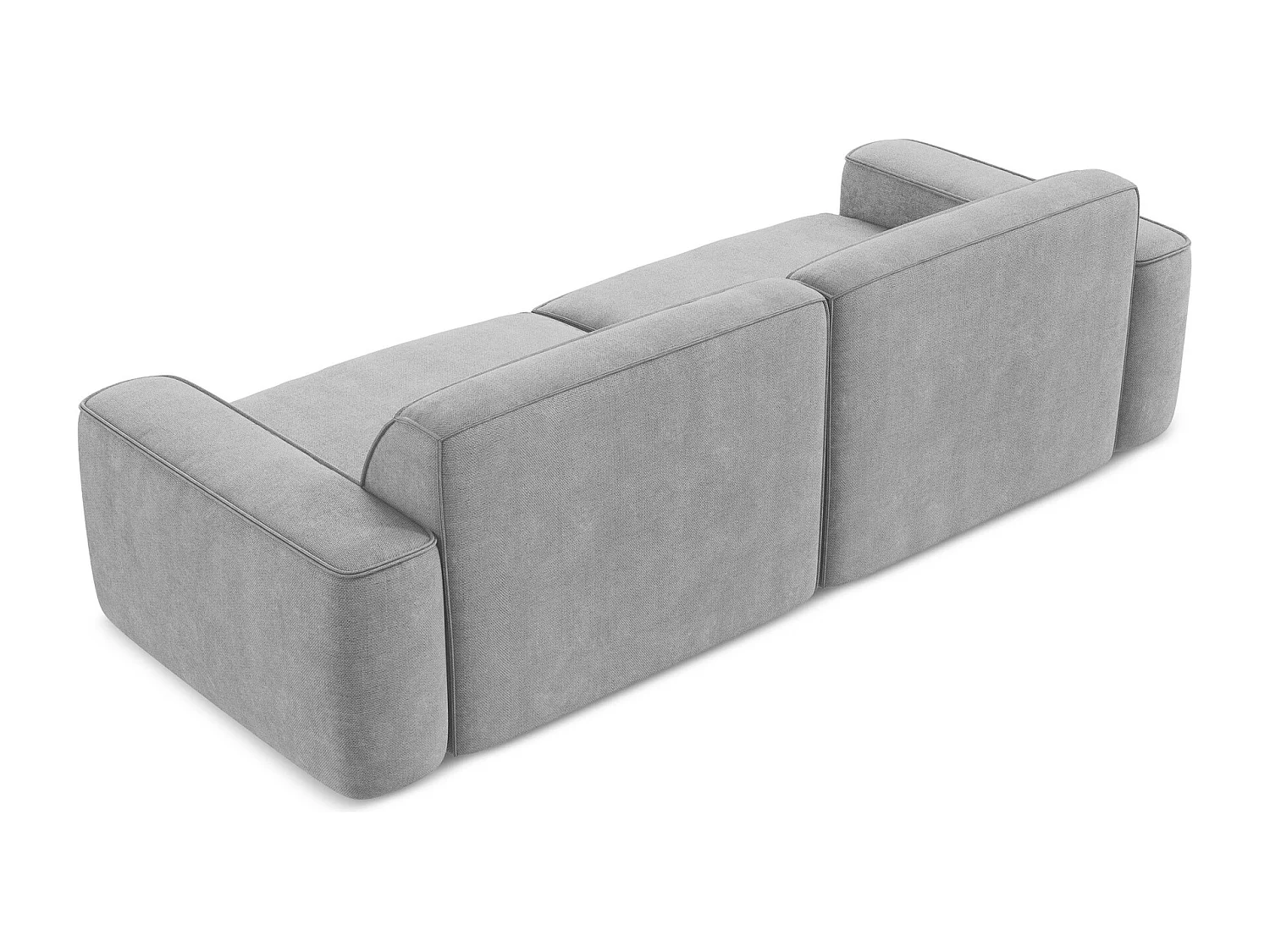 Canapé modulable 4 places en tissu chenille - gris clair - OMAO
