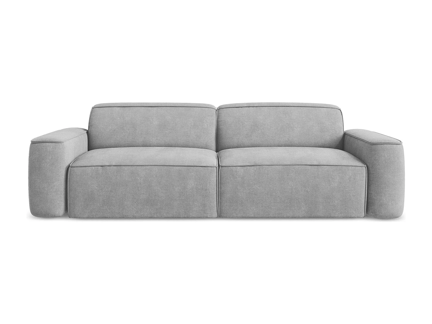 Vierzits modulaire bank van lichtgrijs chenille stof - OMAO