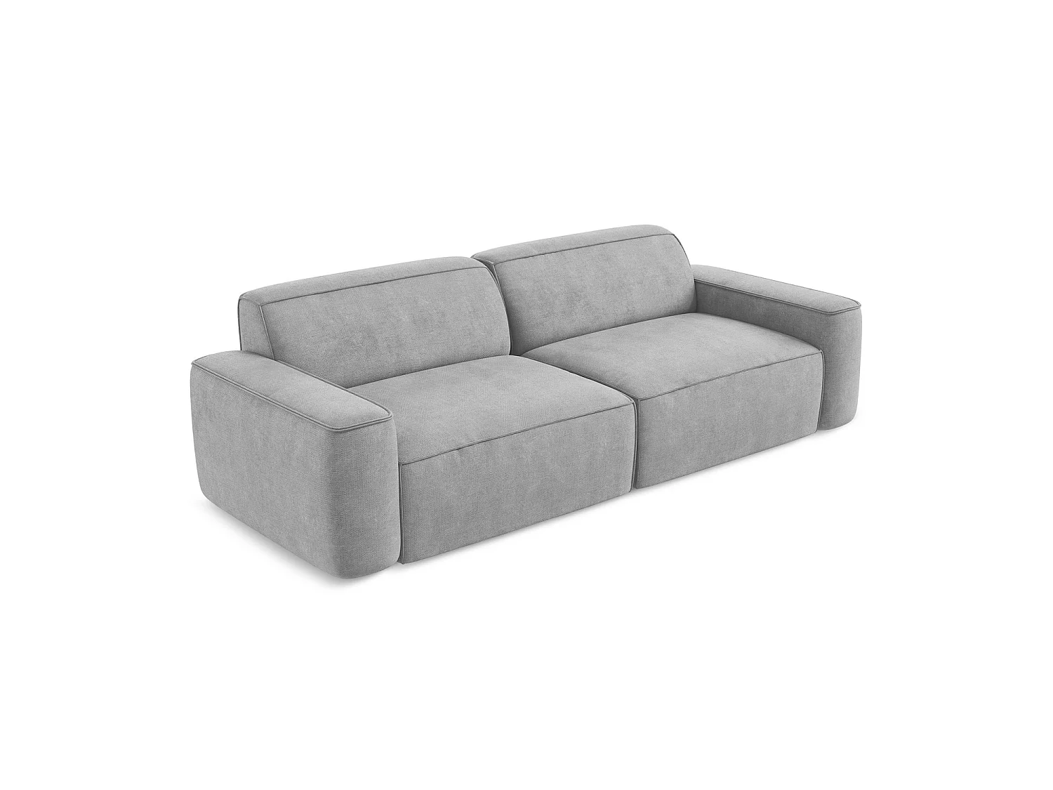 Modulares 4-Sitzer Sofa - - Chenille - Hellgrau - MELISSA
