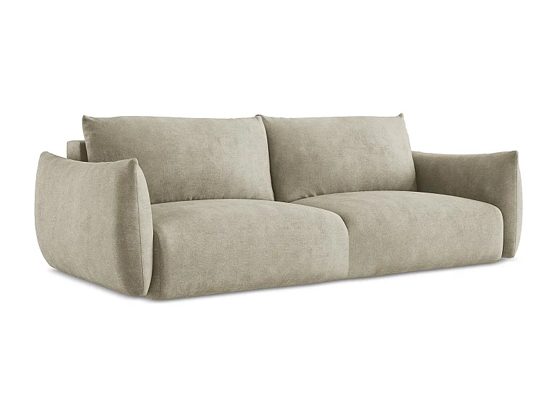 3-Sitzer Sofa mit Schlaffunktion - Chenille - Beige - LEILA