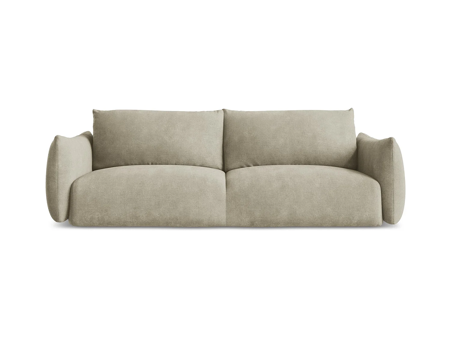 Canapé 3 places convertible en tissu chenille - beige - LEILA