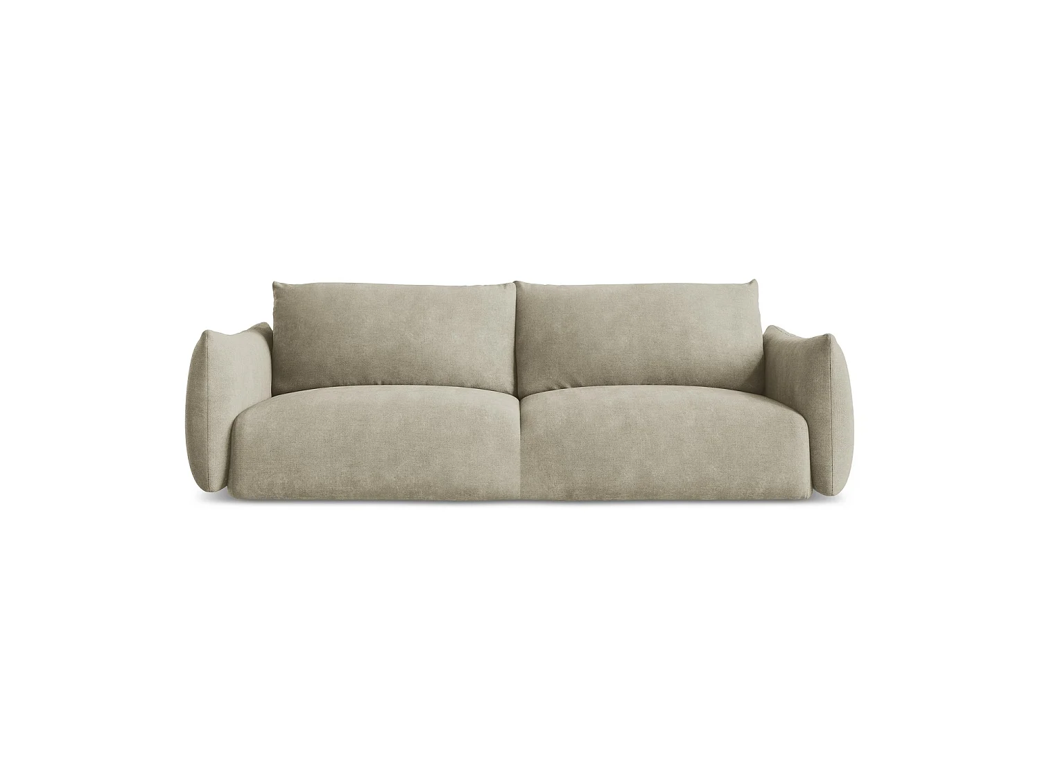 Canapé 3 places convertible en tissu chenille - beige - SAVONA