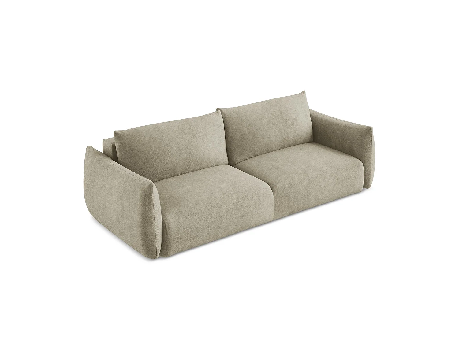 Canapé 3 places convertible en tissu chenille - beige - SAVONA