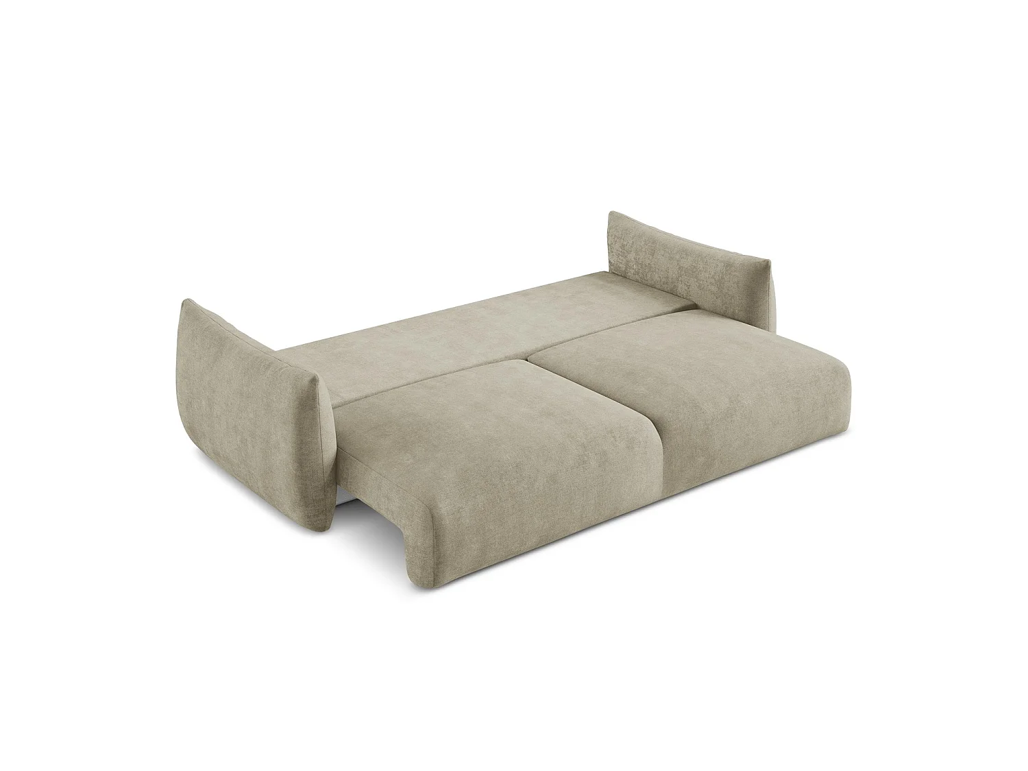 Canapé 3 places convertible en tissu chenille - beige - SAVONA