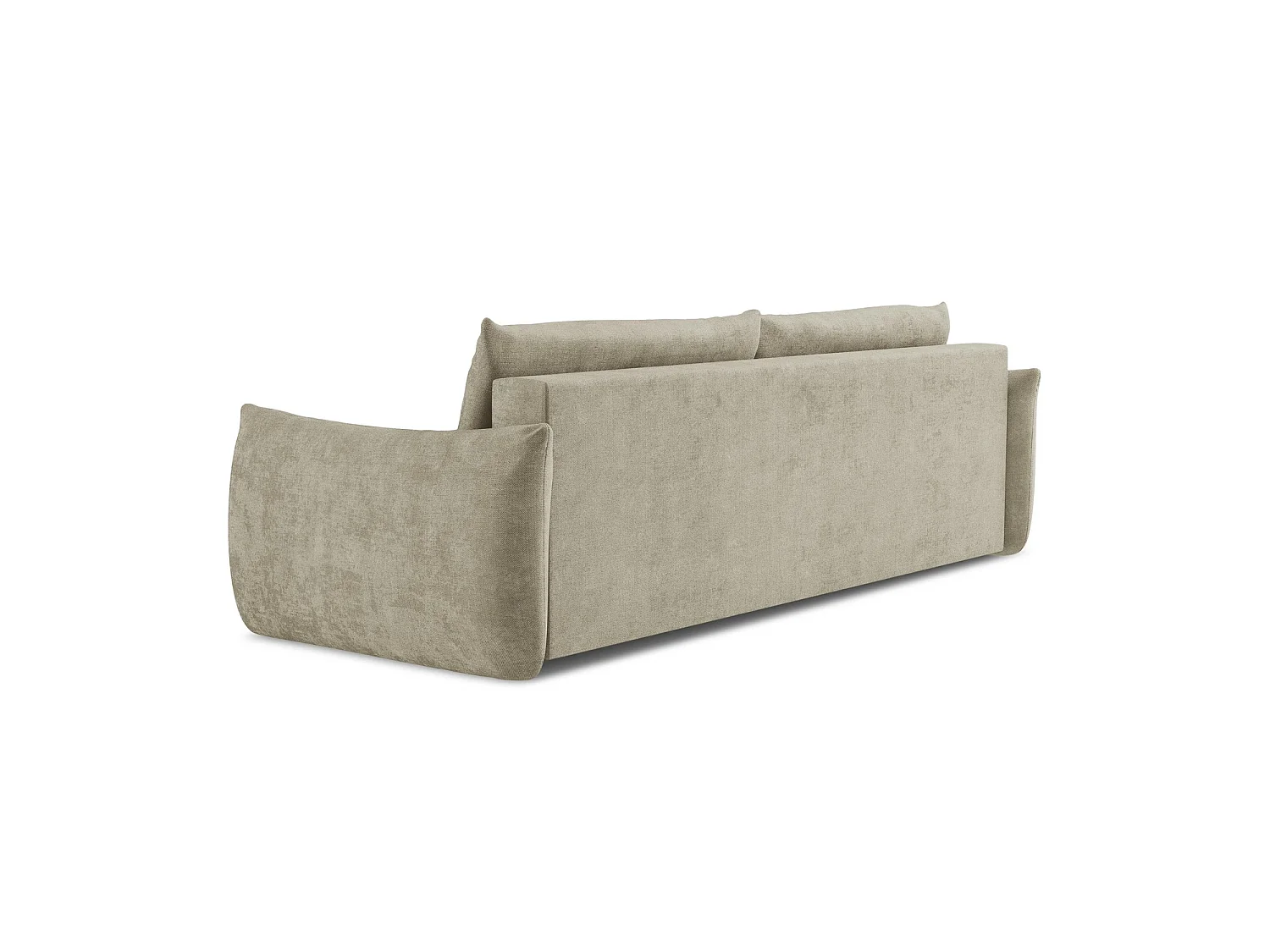 Canapé 3 places convertible en tissu chenille - beige - SAVONA