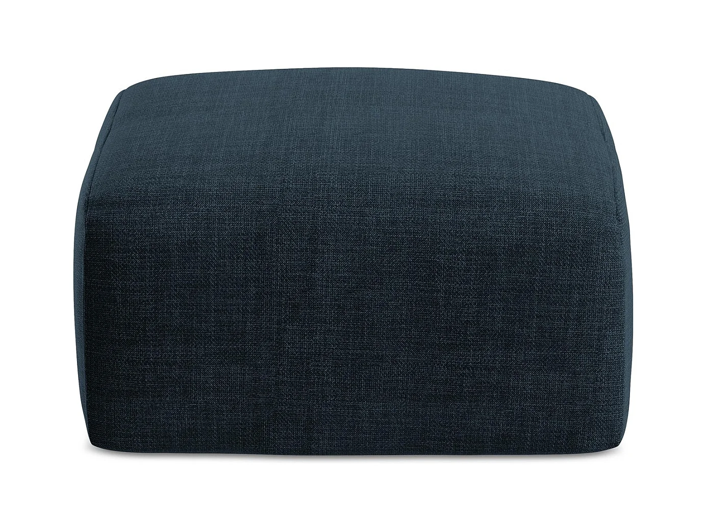 Pouf en tissu texturé - bleu royal - LEILA
