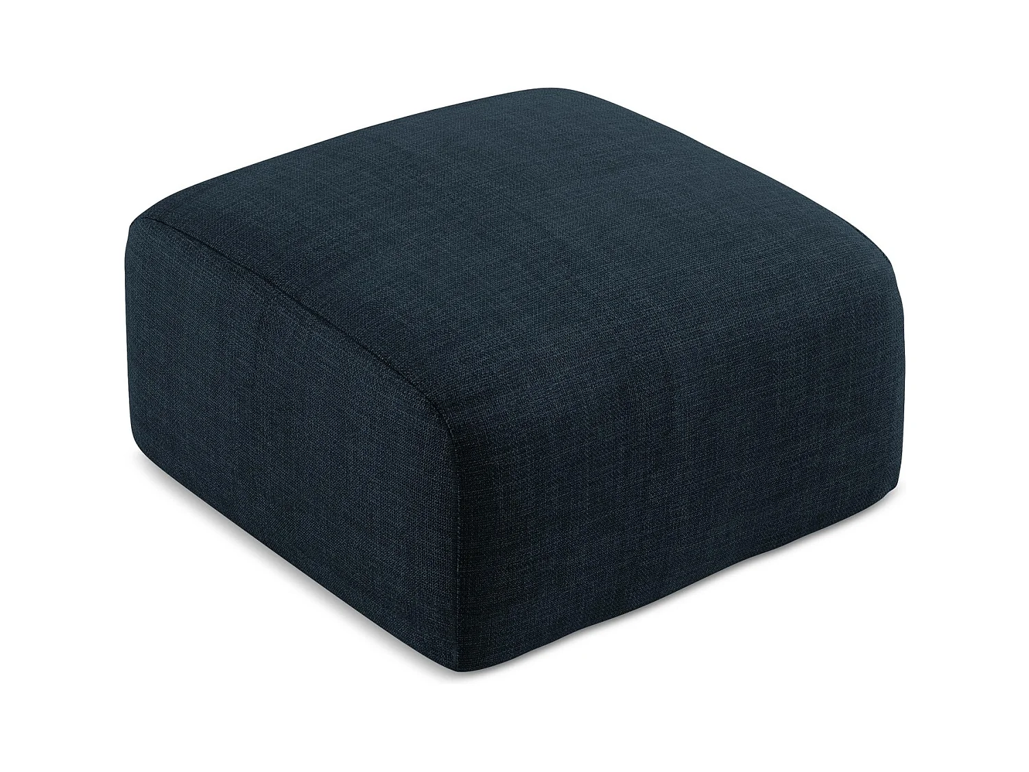 Pouf en tissu texturé - bleu royal - LEILA