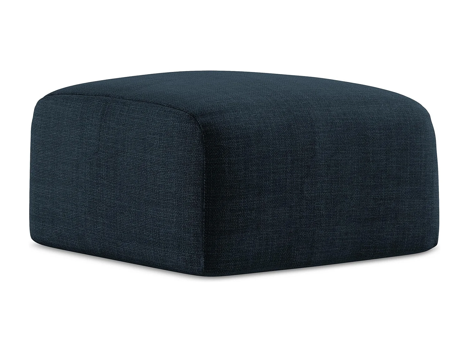 Pouf en tissu texturé - bleu royal - LEILA