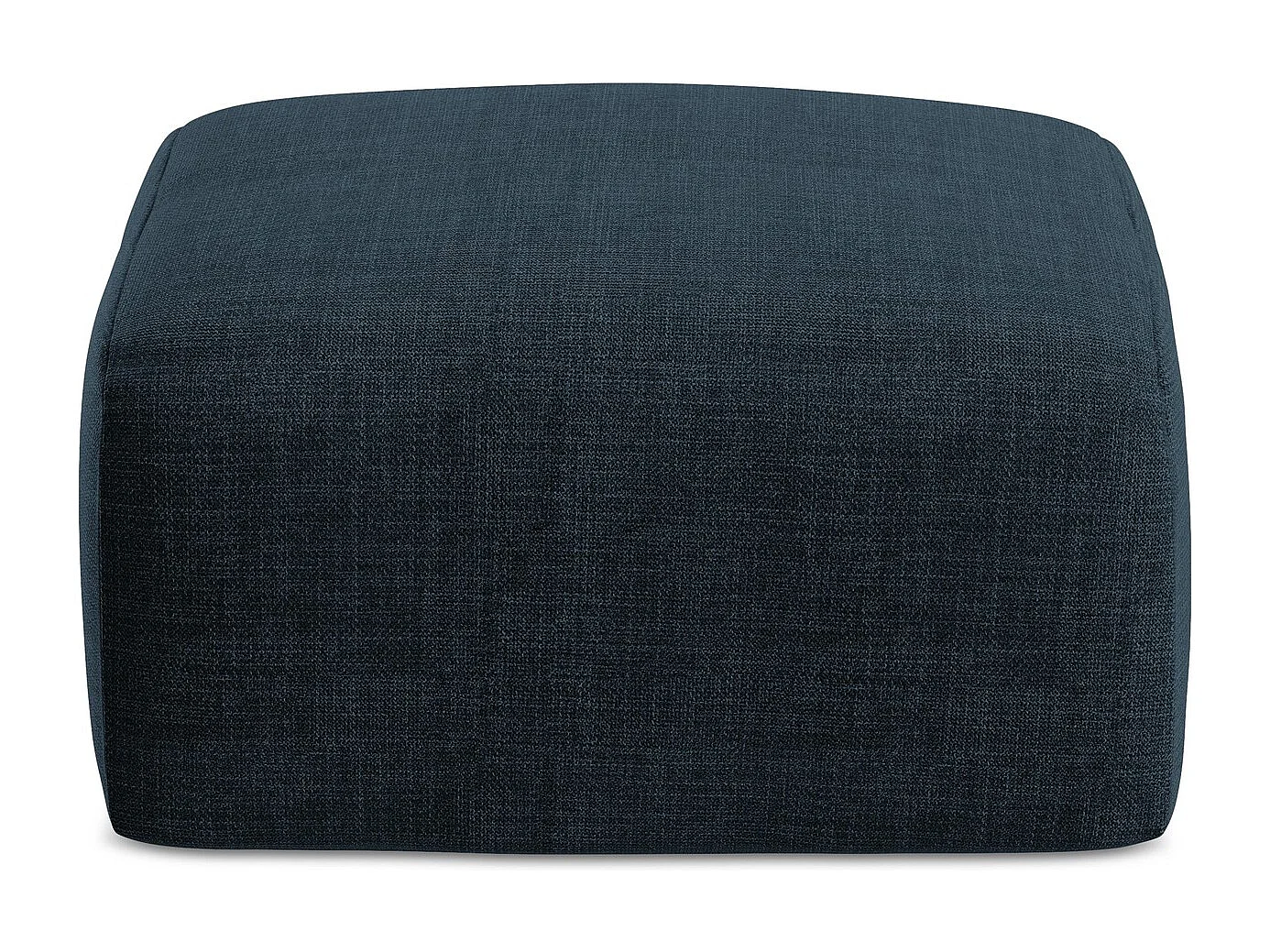 Pouf en tissu texturé - bleu royal - LEILA