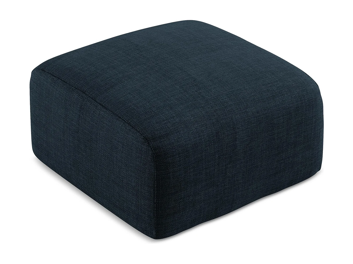 Pouf en tissu texturé - bleu royal - LEILA