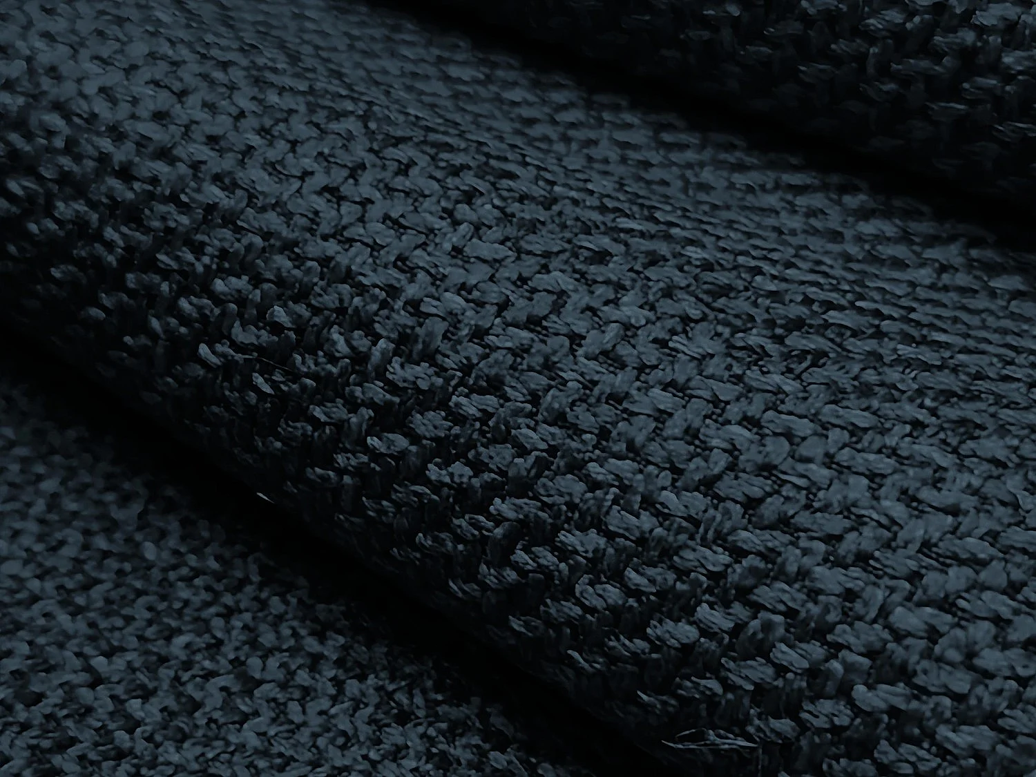 Pouf en tissu texturé - bleu royal - SAVONA