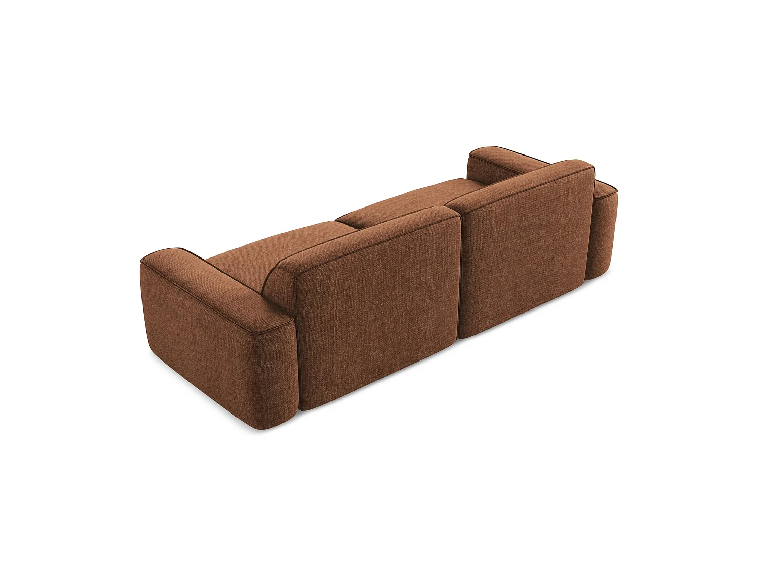 Canapé modulable 4 places en tissu texturé - terre cuite - MELISSA