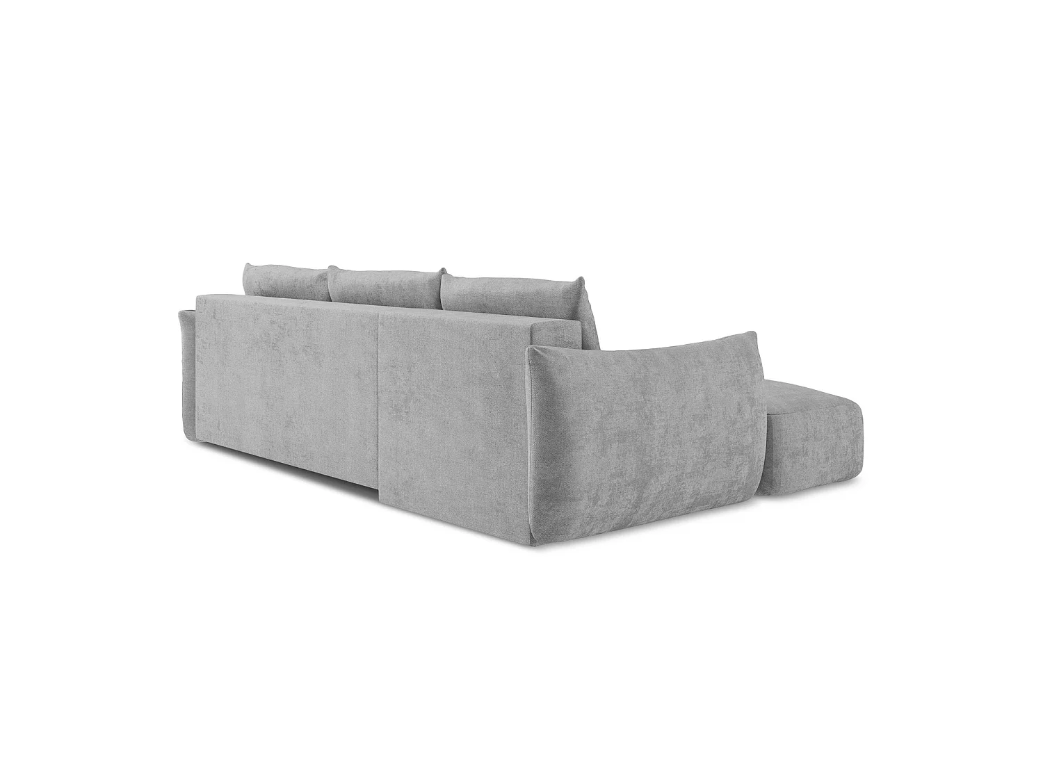 Canapé d’angle 3 places gauche convertible en tissu chenille - gris clair - SAVONA