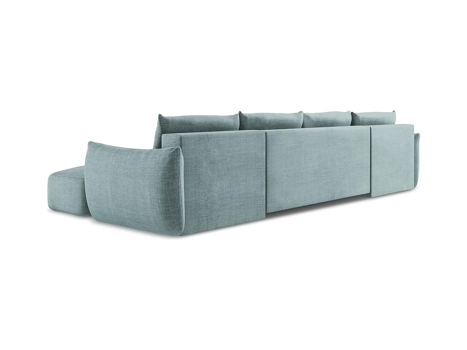 Canapé panoramique 4 places convertible en tissu texturé - jeans - LEILA