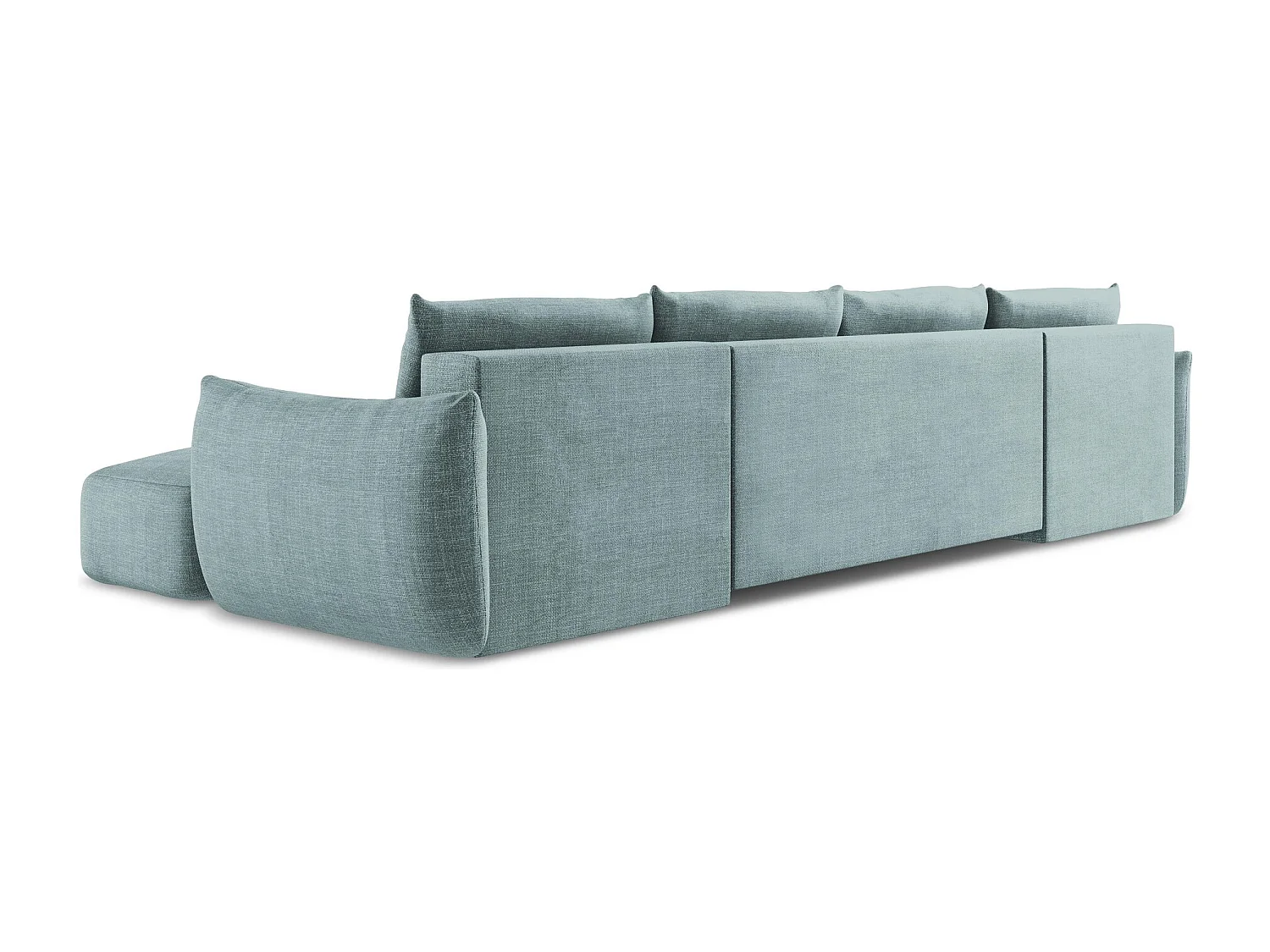 Canapé panoramique 4 places convertible en tissu texturé - jeans - LEILA