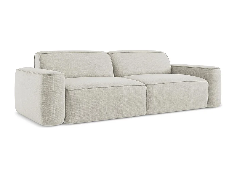 Vierzits modulaire bank van lichtbeige textuurstof - OMAO