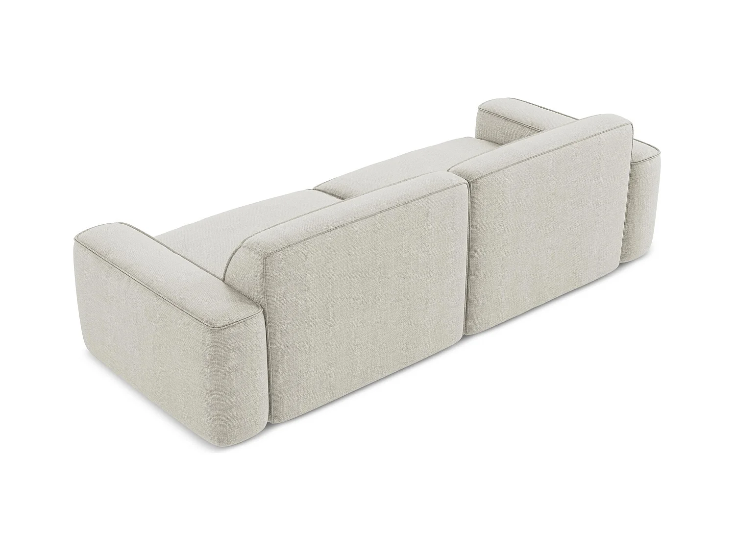 Canapé modulable 4 places en tissu texturé - beige clair - OMAO