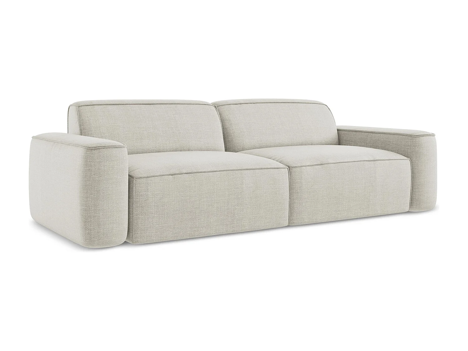 Canapé modulable 4 places en tissu texturé - beige clair - OMAO