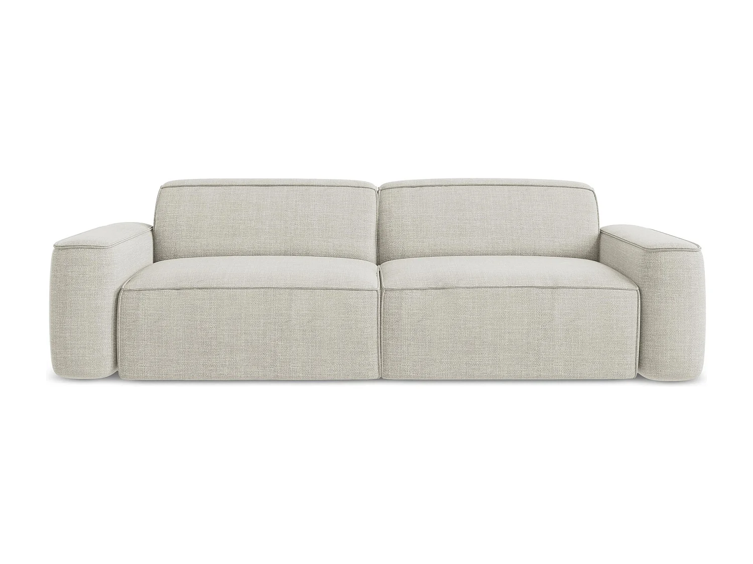 Vierzits modulaire bank van lichtbeige textuurstof - OMAO