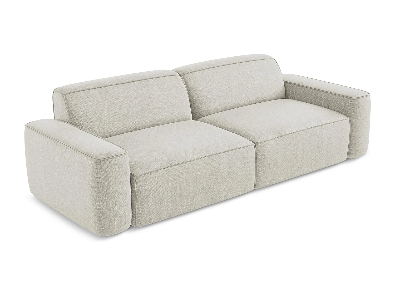 Vierzits modulaire bank van lichtbeige textuurstof - OMAO