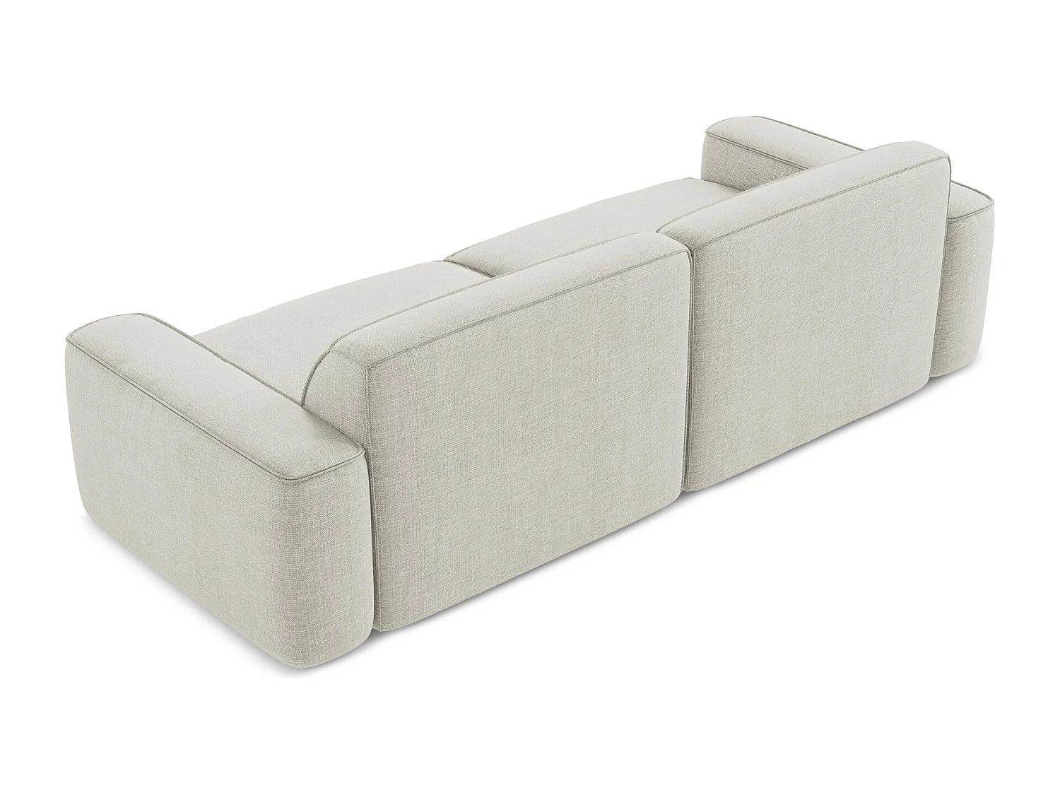 Vierzits modulaire bank van lichtbeige textuurstof - OMAO