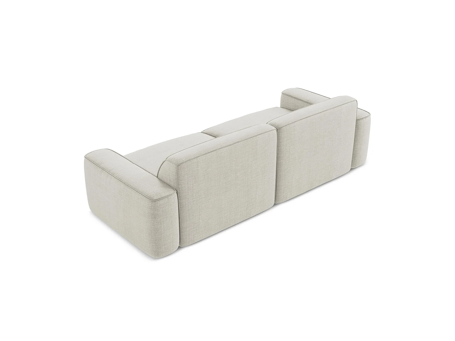 Vierzits modulaire bank van lichtbeige textuurstof - MELISSA