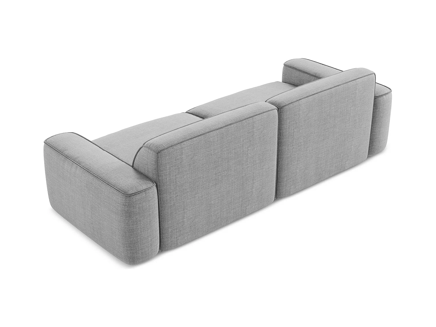Canapé modulable 4 places en tissu texturé - gris clair - OMAO