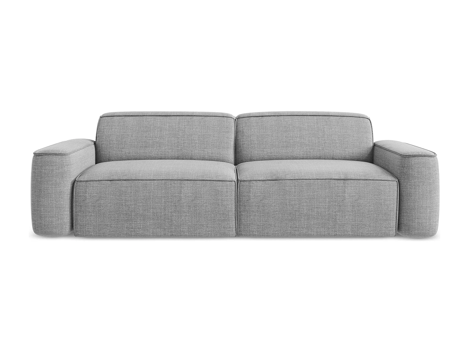 Vierzits modulaire bank van lichtgrijs textuurstof - OMAO