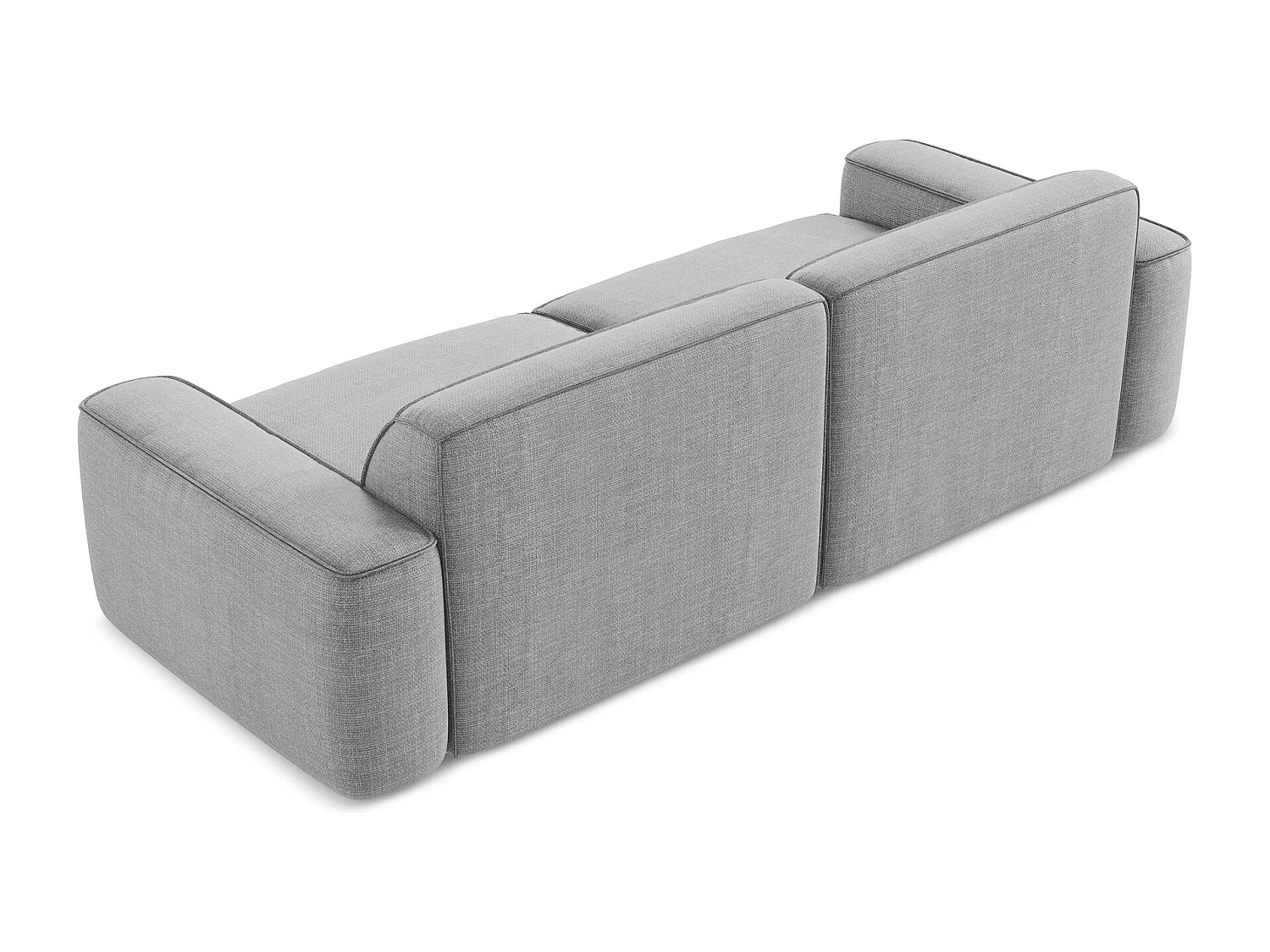 Vierzits modulaire bank van lichtgrijs textuurstof - OMAO