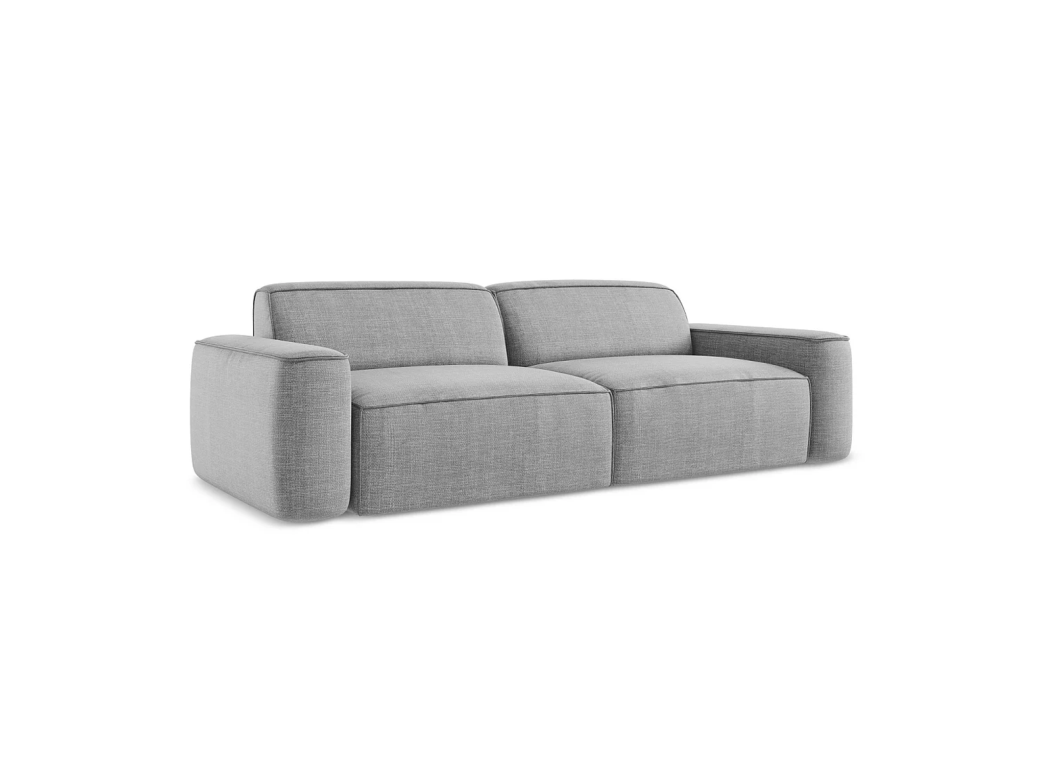 Modulares 4-Sitzer Sofa - - Strukturstoff - Hellgrau - MELISSA