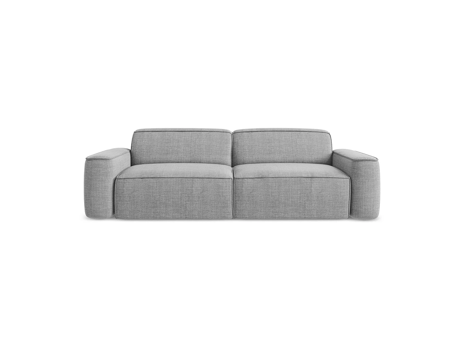 Modulares 4-Sitzer Sofa - - Strukturstoff - Hellgrau - MELISSA