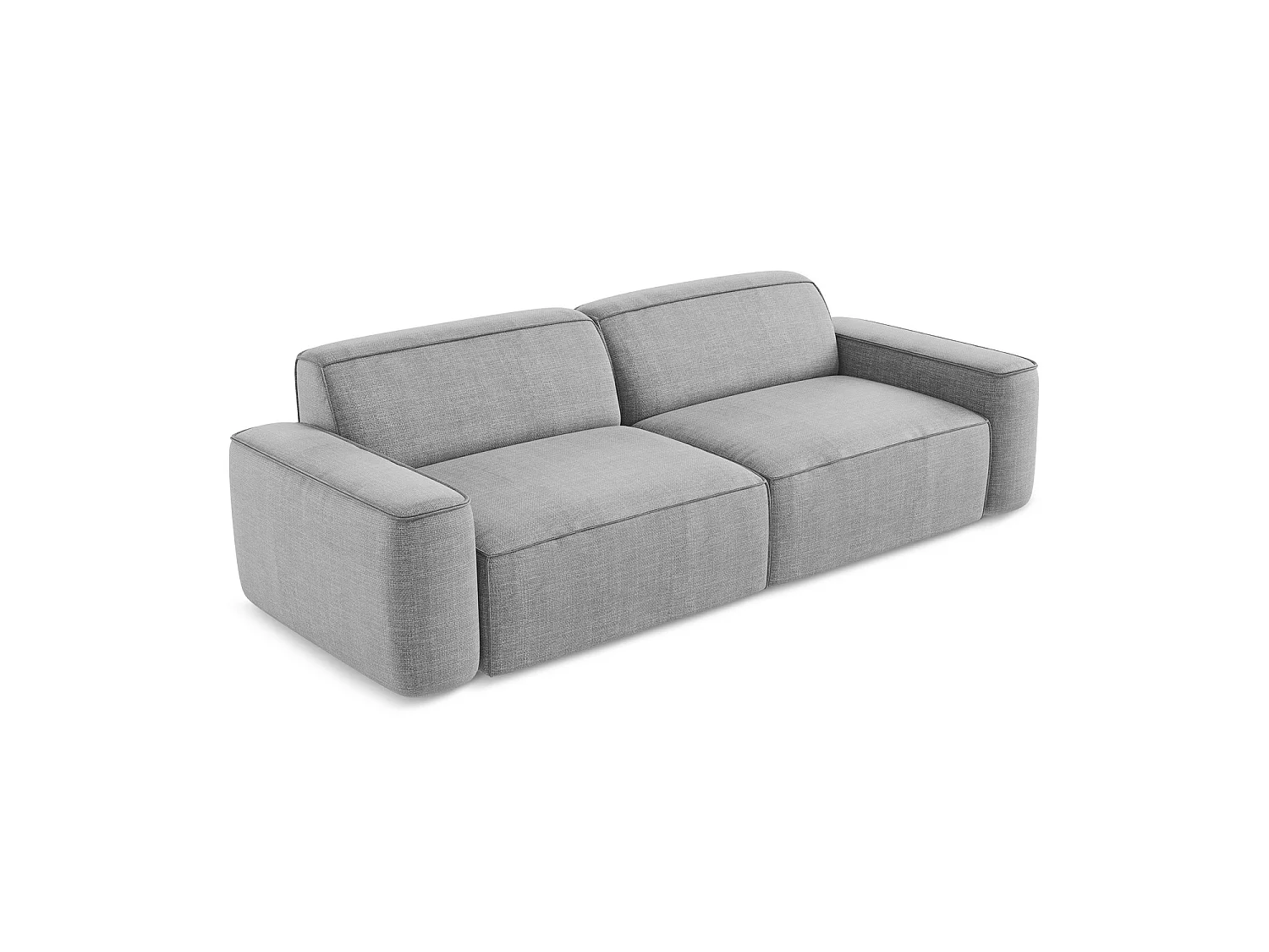 Modulares 4-Sitzer Sofa - - Strukturstoff - Hellgrau - MELISSA