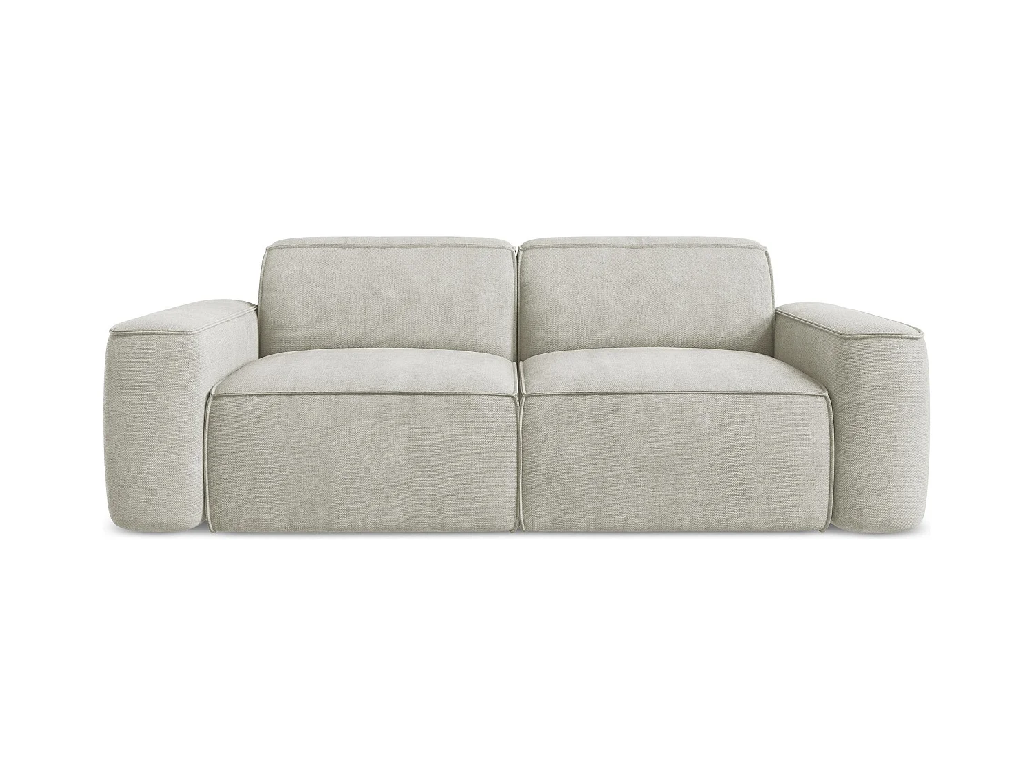 Canapé modulable 3 places en tissu chenille - perle - OMAO