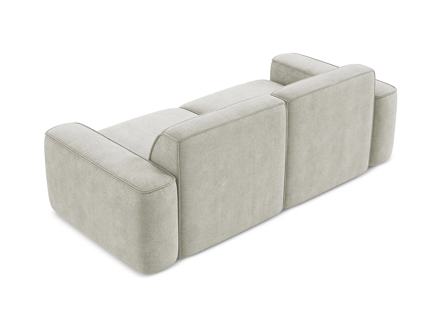 Canapé modulable 3 places en tissu chenille - perle - OMAO