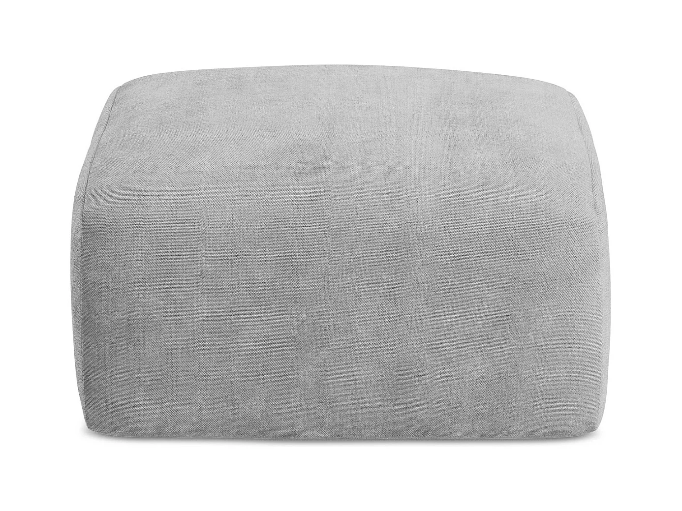 Pouf en tissu chenille - gris clair - LEILA