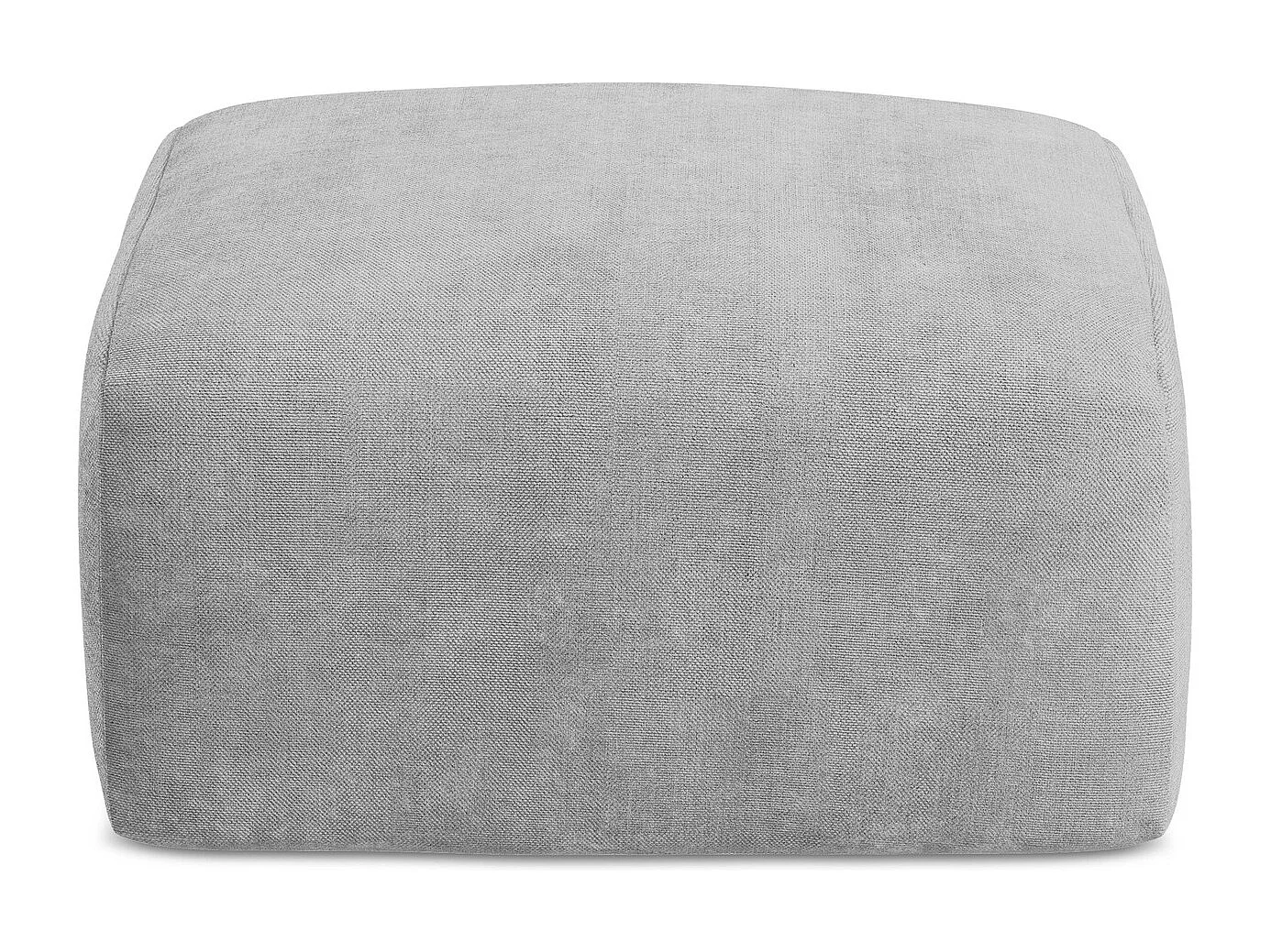 Poef van lichtgrijs chenille stof - LEILA