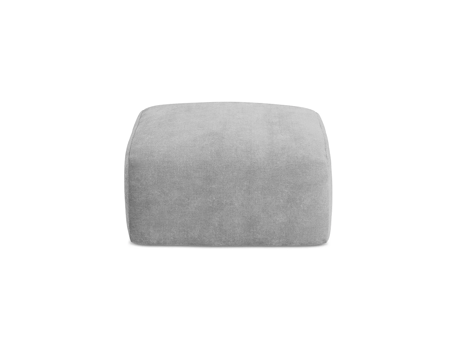 Pouf en tissu chenille - gris clair - SAVONA