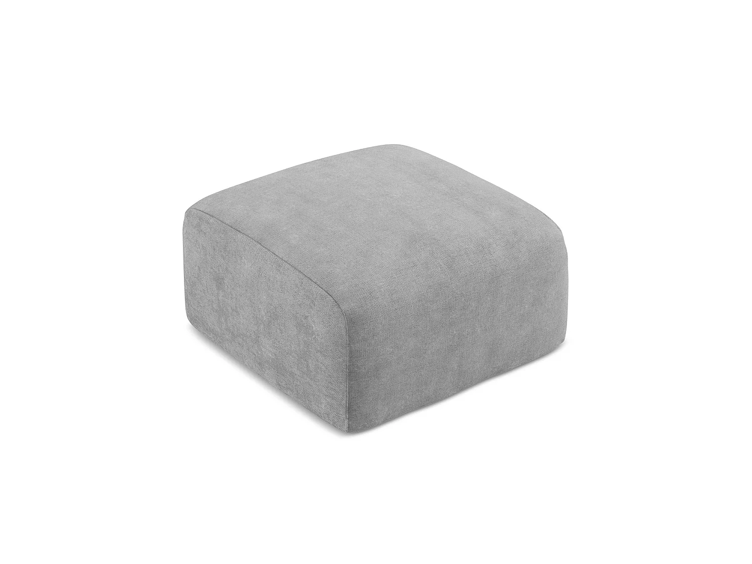 Pouf en tissu chenille - gris clair - SAVONA