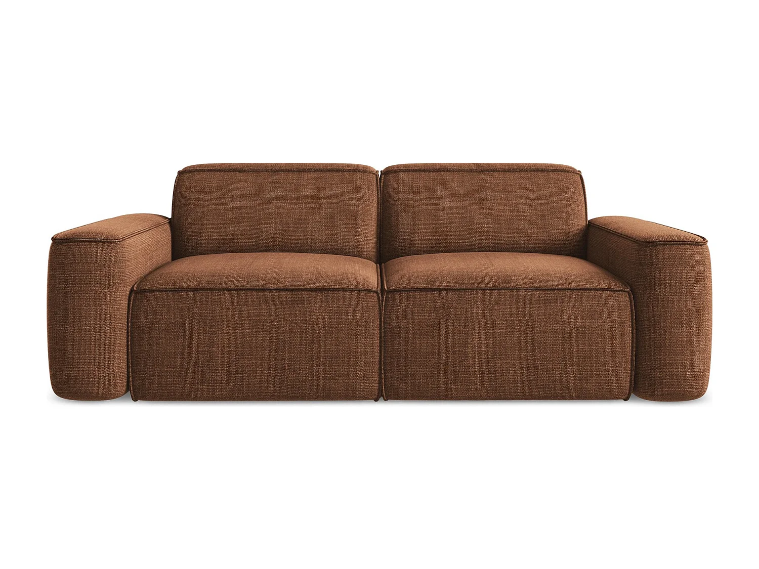 Driezits modulaire bank van terracotta textuurstof - OMAO