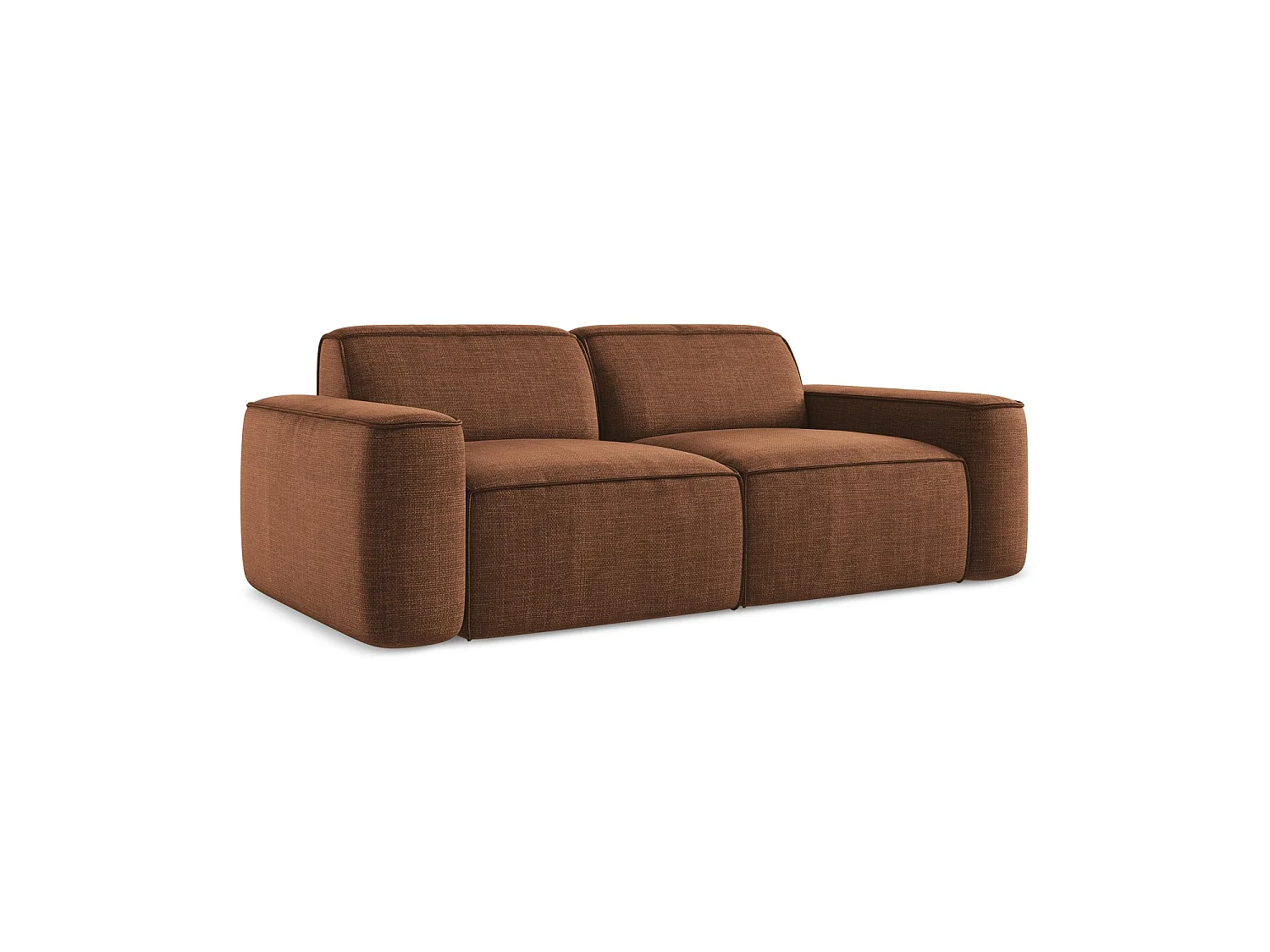 Modulares 3-Sitzer Sofa - - Strukturstoff - Terrakotta - MELISSA