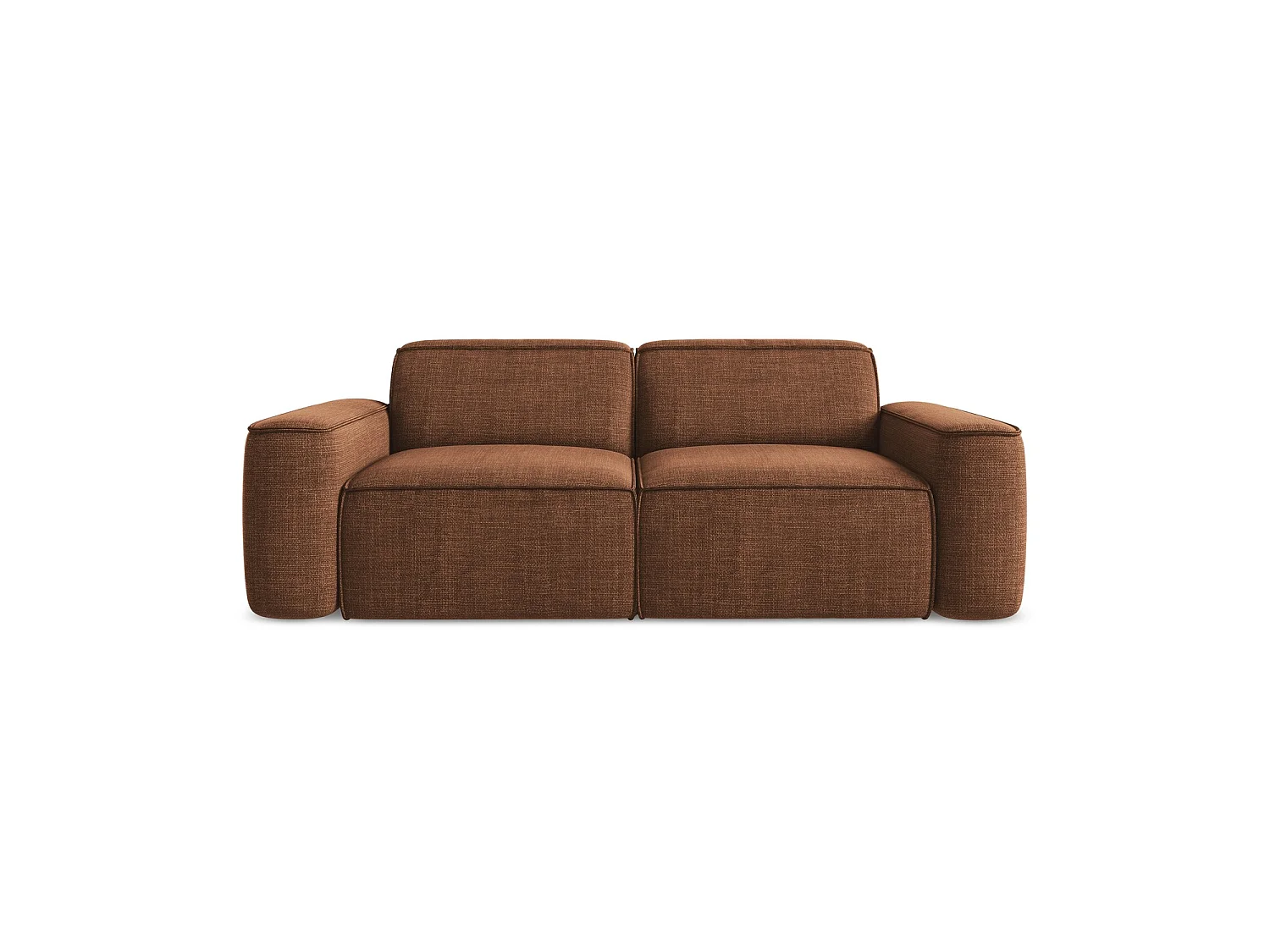 Modulares 3-Sitzer Sofa - - Strukturstoff - Terrakotta - MELISSA