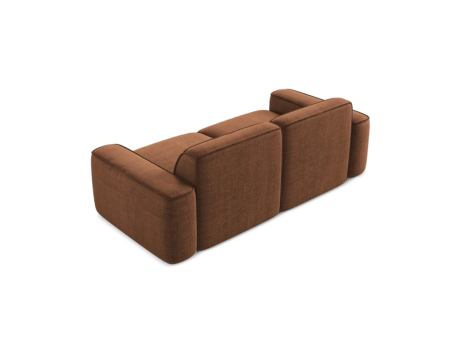 Modulares 3-Sitzer Sofa - - Strukturstoff - Terrakotta - MELISSA