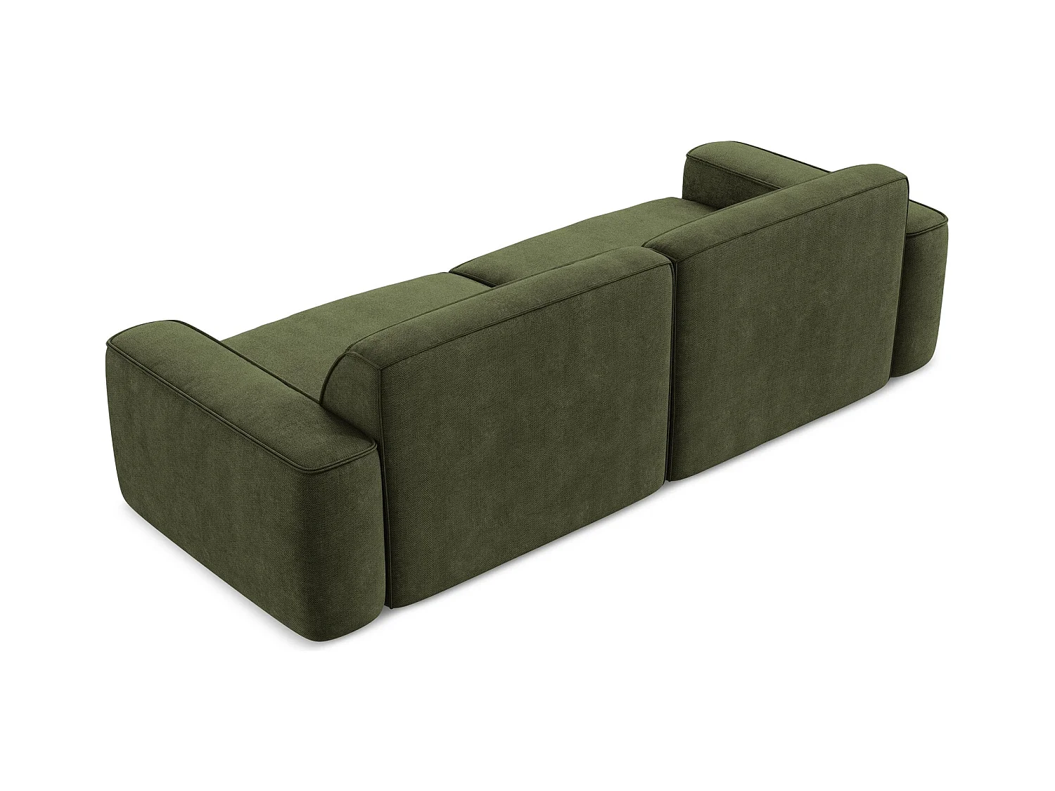 Canapé modulable 4 places en tissu chenille - olive - OMAO