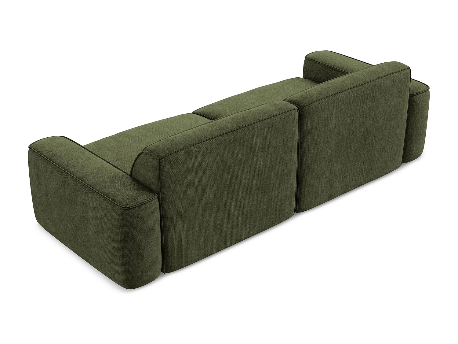 Vierzits modulaire bank van olijf chenille stof - OMAO