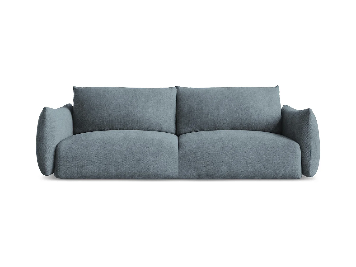 Canapé 3 places convertible en tissu chenille - jeans - LEILA