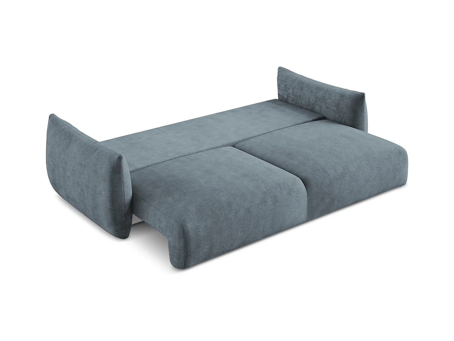 Canapé 3 places convertible en tissu chenille - jeans - LEILA