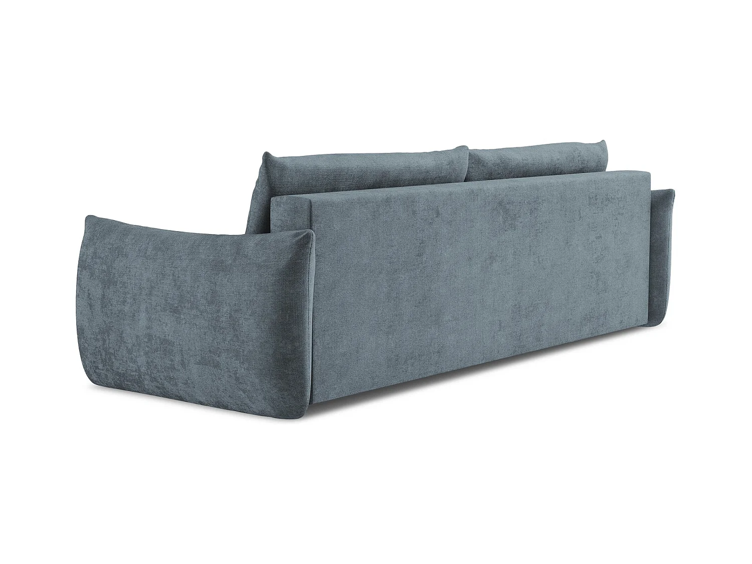 Canapé 3 places convertible en tissu chenille - jeans - LEILA