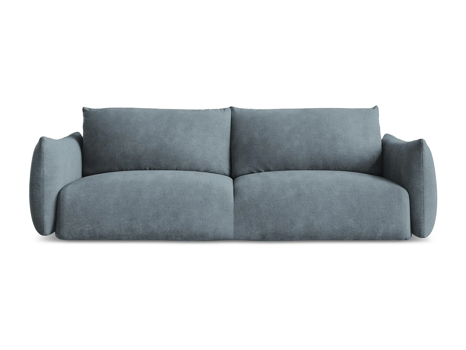 Canapé 3 places convertible en tissu chenille - jeans - LEILA