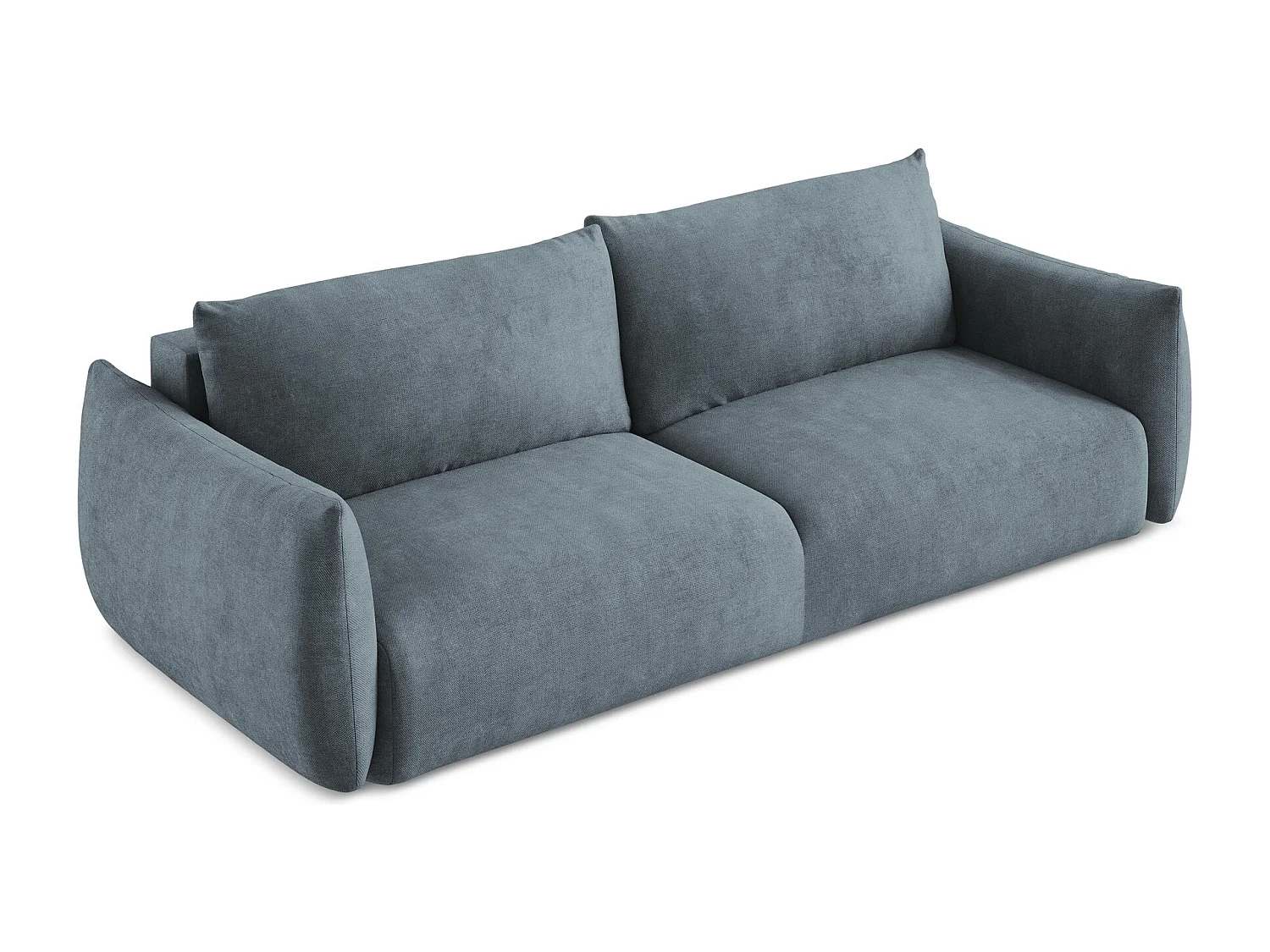 Canapé 3 places convertible en tissu chenille - jeans - LEILA